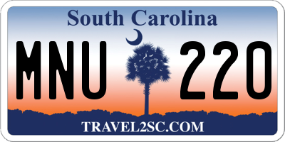 SC license plate MNU220