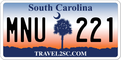 SC license plate MNU221