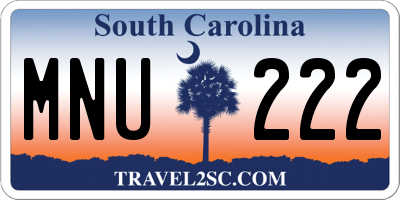 SC license plate MNU222