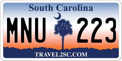 SC license plate MNU223