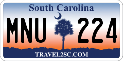 SC license plate MNU224