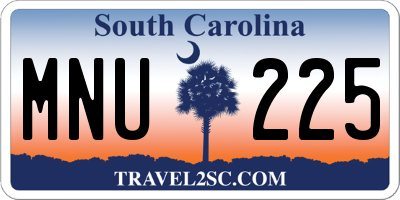 SC license plate MNU225