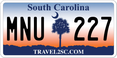 SC license plate MNU227