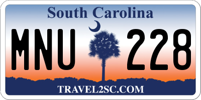 SC license plate MNU228