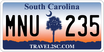 SC license plate MNU235