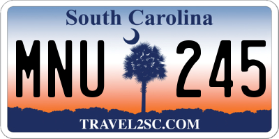 SC license plate MNU245