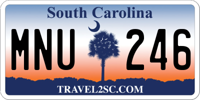 SC license plate MNU246