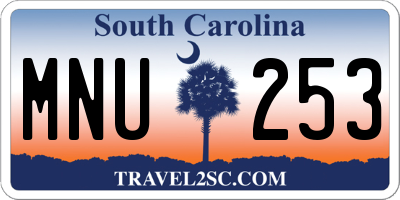 SC license plate MNU253