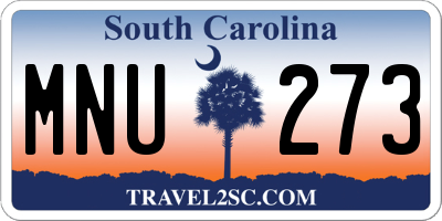 SC license plate MNU273