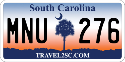 SC license plate MNU276