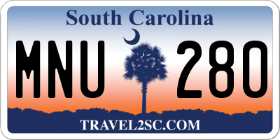 SC license plate MNU280