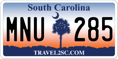 SC license plate MNU285
