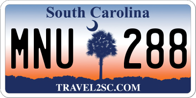 SC license plate MNU288