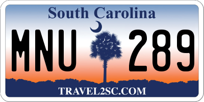 SC license plate MNU289