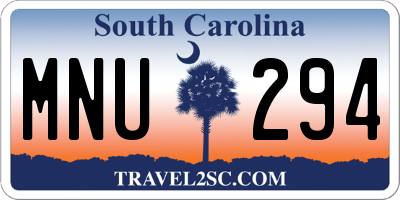 SC license plate MNU294