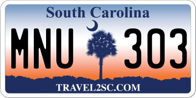 SC license plate MNU303
