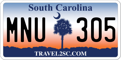 SC license plate MNU305