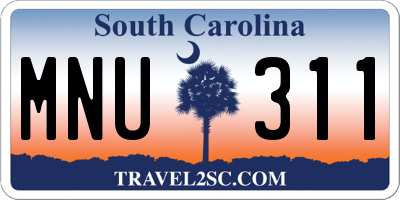SC license plate MNU311