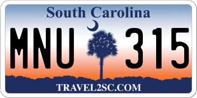 SC license plate MNU315