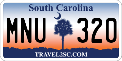 SC license plate MNU320