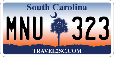 SC license plate MNU323
