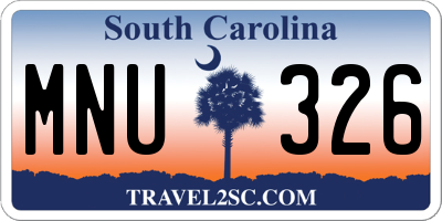 SC license plate MNU326