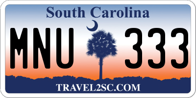 SC license plate MNU333