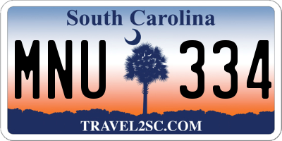 SC license plate MNU334
