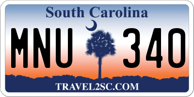 SC license plate MNU340