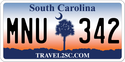 SC license plate MNU342