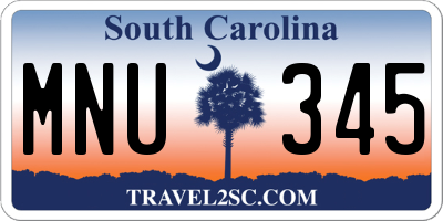 SC license plate MNU345