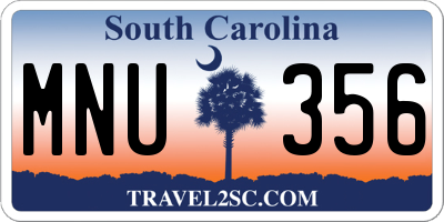 SC license plate MNU356