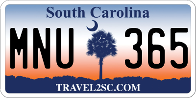 SC license plate MNU365
