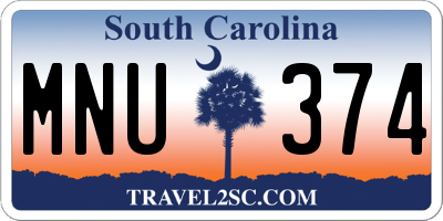 SC license plate MNU374