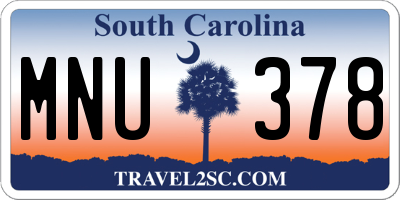 SC license plate MNU378