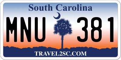 SC license plate MNU381