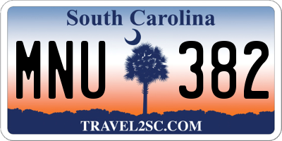 SC license plate MNU382