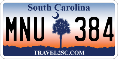 SC license plate MNU384
