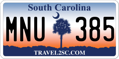 SC license plate MNU385
