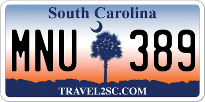 SC license plate MNU389