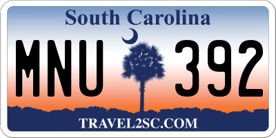 SC license plate MNU392