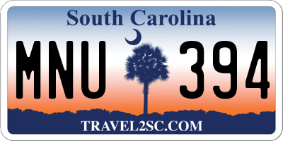 SC license plate MNU394