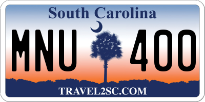 SC license plate MNU400