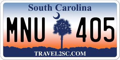 SC license plate MNU405