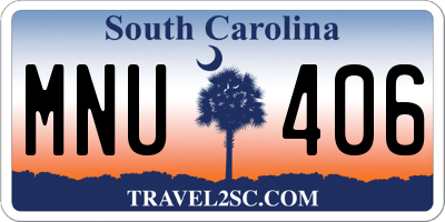 SC license plate MNU406