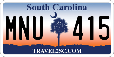 SC license plate MNU415