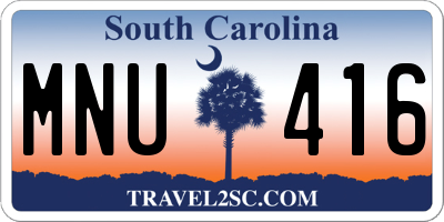SC license plate MNU416
