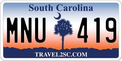 SC license plate MNU419