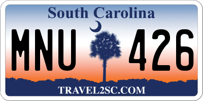 SC license plate MNU426