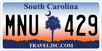 SC license plate MNU429
